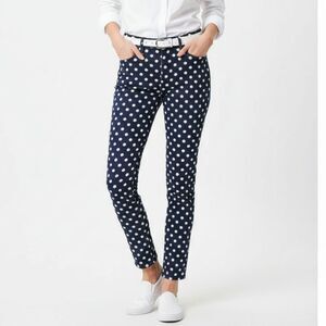 Kate Spade Blue & White Polka Dot Brooks Street Jeans 26